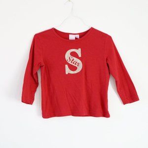 Gold Glitter Super Star Long Sleeve Shirt | Size XL